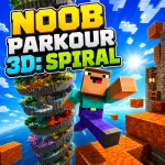 Noob Parkour 3D: Spiral - free online game